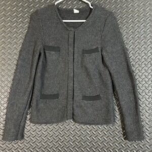 J. Crew 100%‎ Wool Gray Full Zip Knit Cardigan Sweater Women's Size Small